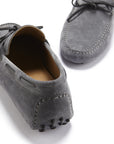 Laced Driving Loafers, slate grey suede