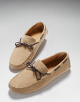 Laced Driving Loafers, taupe suede