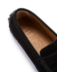 Tyre Sole Penny Driving Loafers, black suede