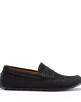 Tyre Sole Penny Driving Loafers, black suede