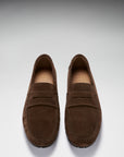 Tyre Sole Penny Driving Loafers, brown suede
