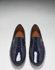 Penny Driving Loafers, navy blue patent leather