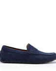 Tyre Sole Penny Driving Loafers, navy blue suede