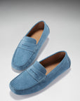 Penny Driving Loafers, petrol blue suede