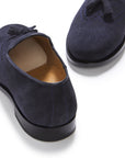 Navy Blue Suede Tasselled Brogues, Welted Leather Sole