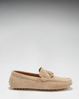 Tasselled Driving Loafers, taupe suede