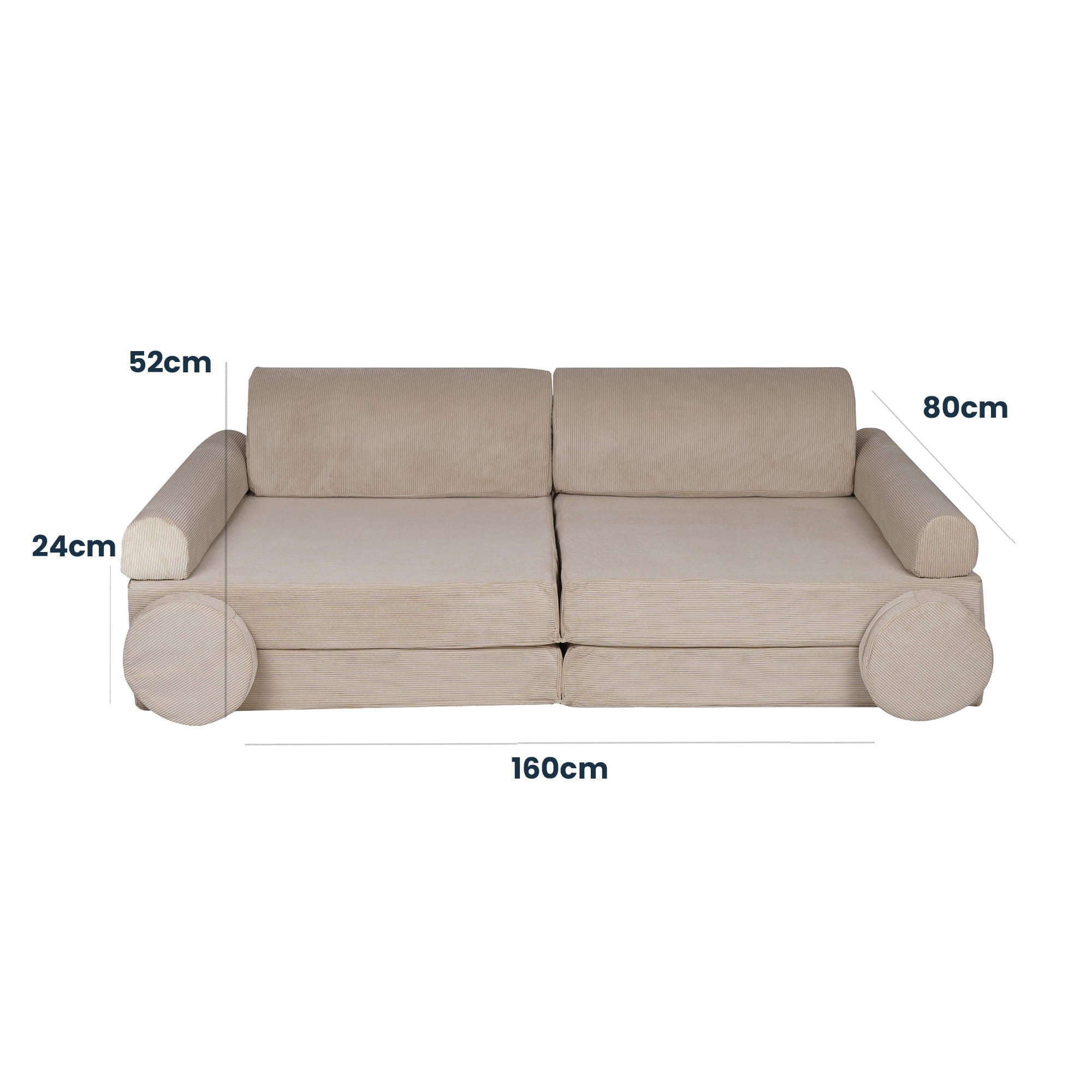 Large Slimcord Sofa in Ecru for Children