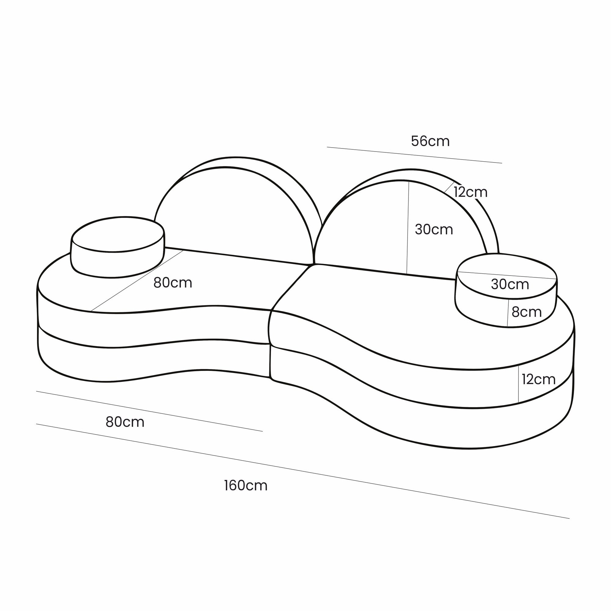 Modular Sofa Coccolo for Kids in Bearly Cream