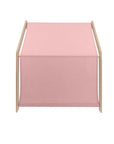 MeowBaby® Natural Wooden House for Kids - Pink Roof