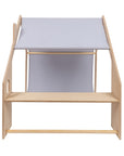 MeowBaby® White Wooden House for Kids - Blue Roof