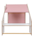 MeowBaby® White Wooden House for Kids - Pink Roof