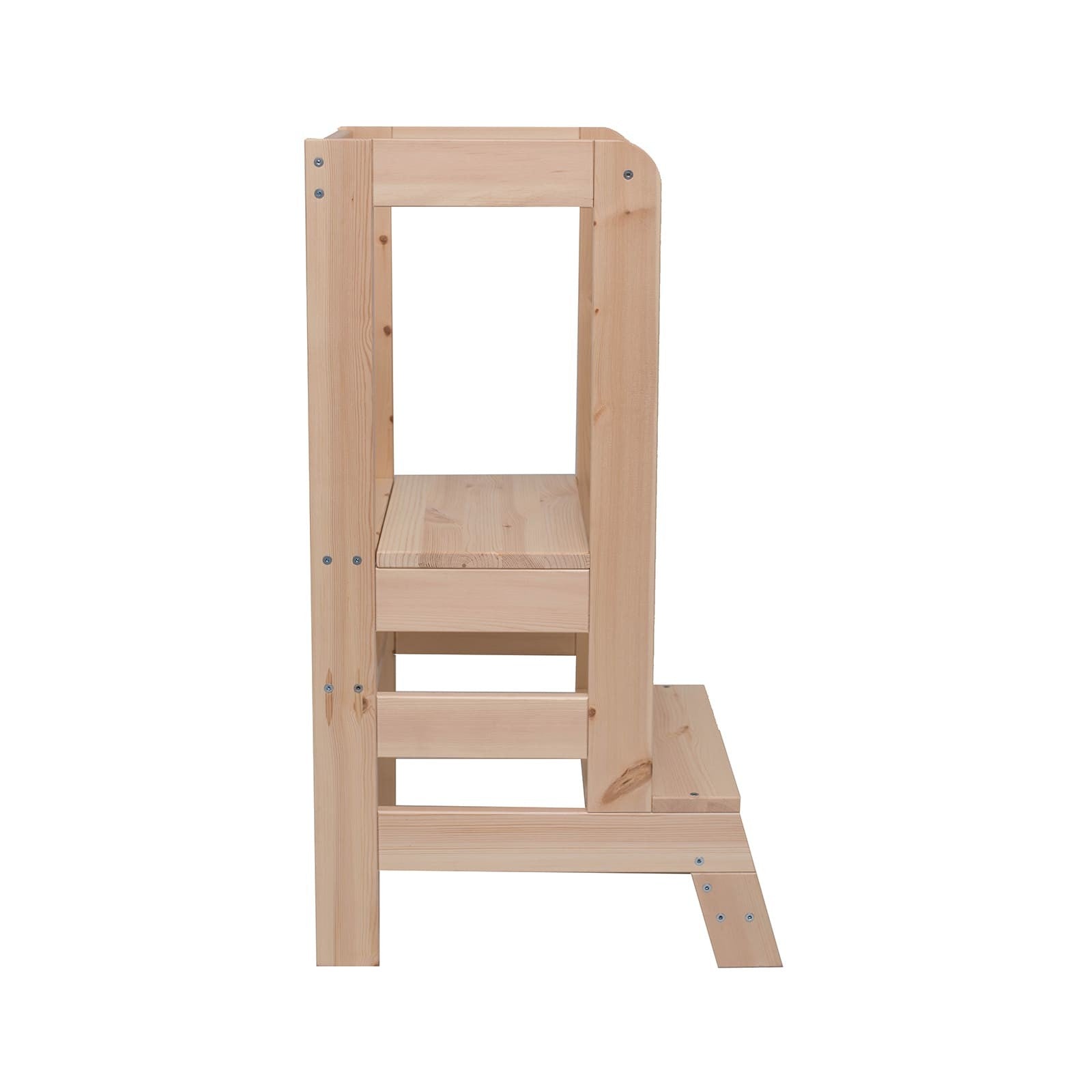 Natural Wooden Kitchen Helper Stool for Children
