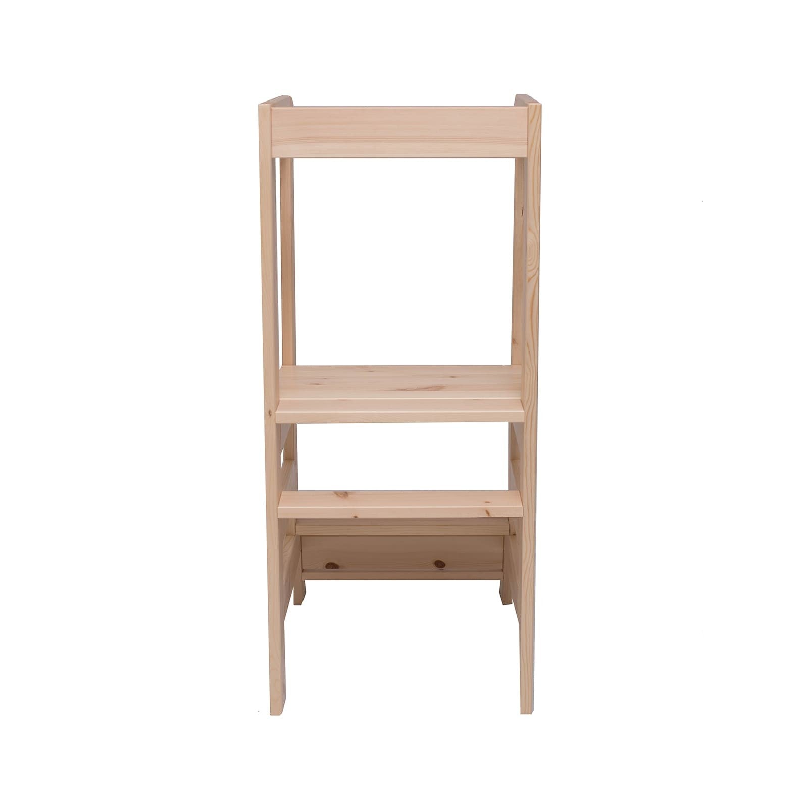 Natural Wooden Kitchen Helper Stool for Children