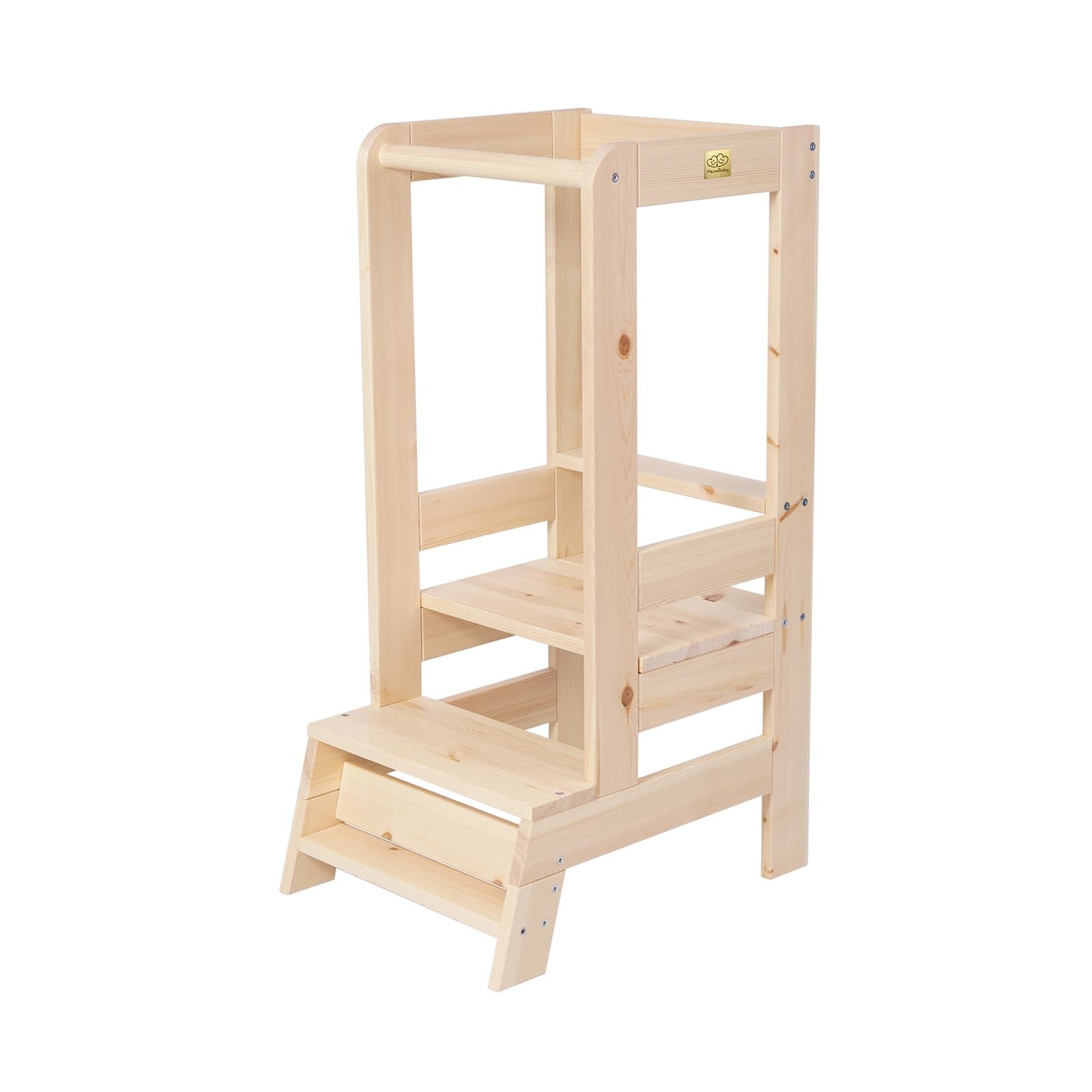 Natural Wooden Kitchen Helper Stool for Children