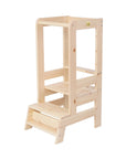 Natural Wooden Kitchen Helper Stool for Children