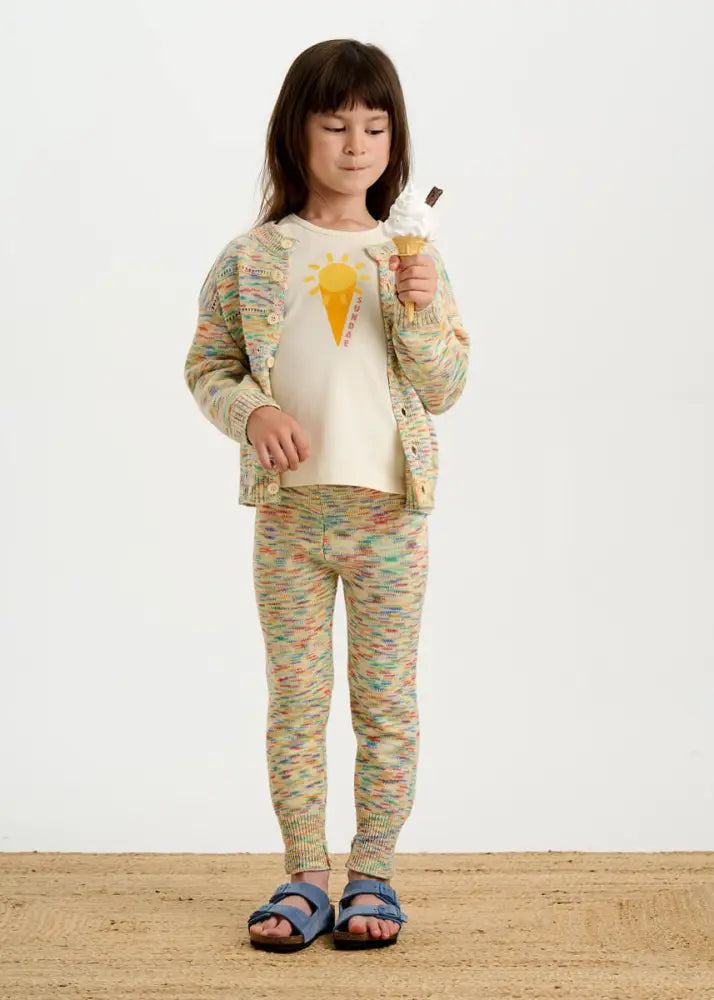 Space-Dye Organic Cotton Knitted Baby &amp; Kids Jogging Trouser