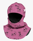 Cozy Merino Balaclava for Kids Pink Dogs Print