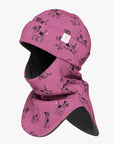 Cozy Merino Balaclava for Kids Pink Dogs Print
