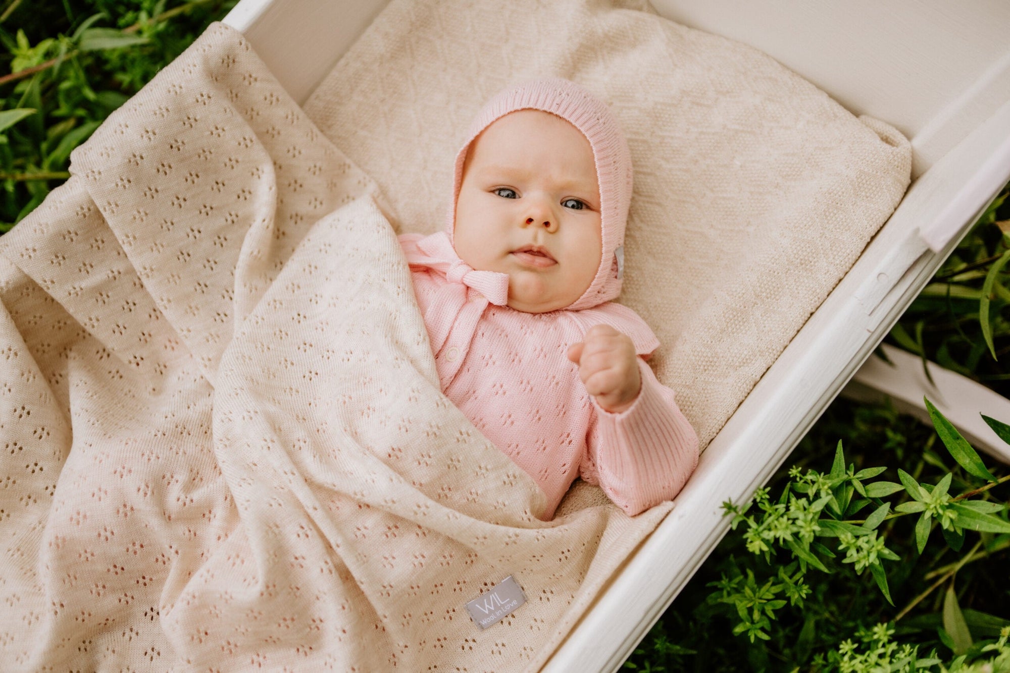 Merino Wool Baby Blanket Love