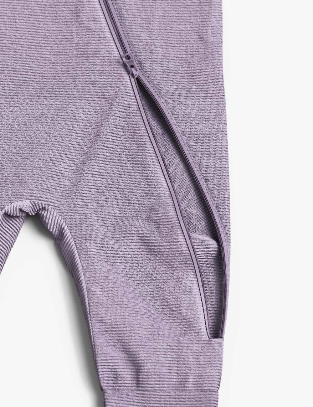 Merino Wool Baby Romper with Ottoman Stripes