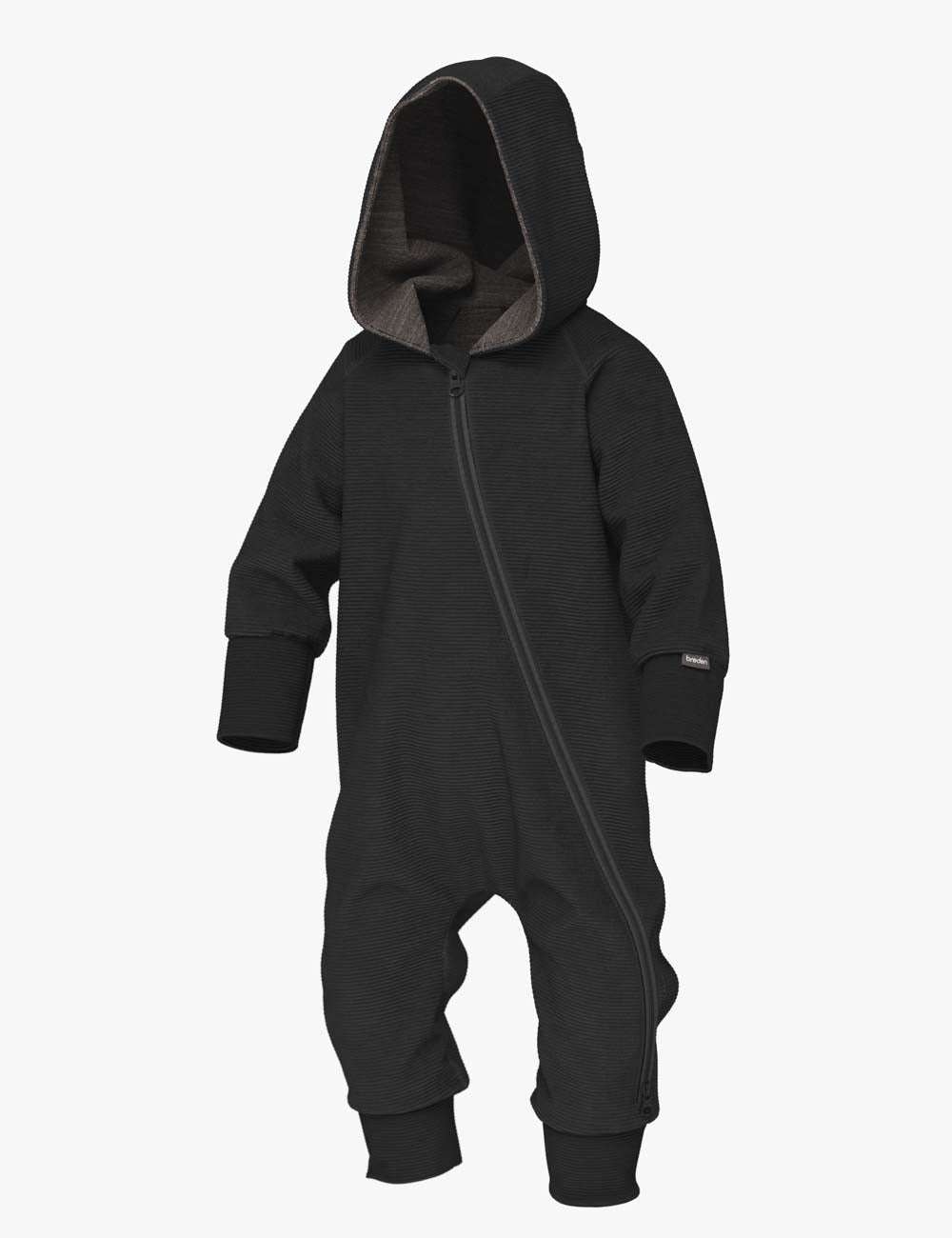 Merino Wool Baby Romper with Ottoman Stripes