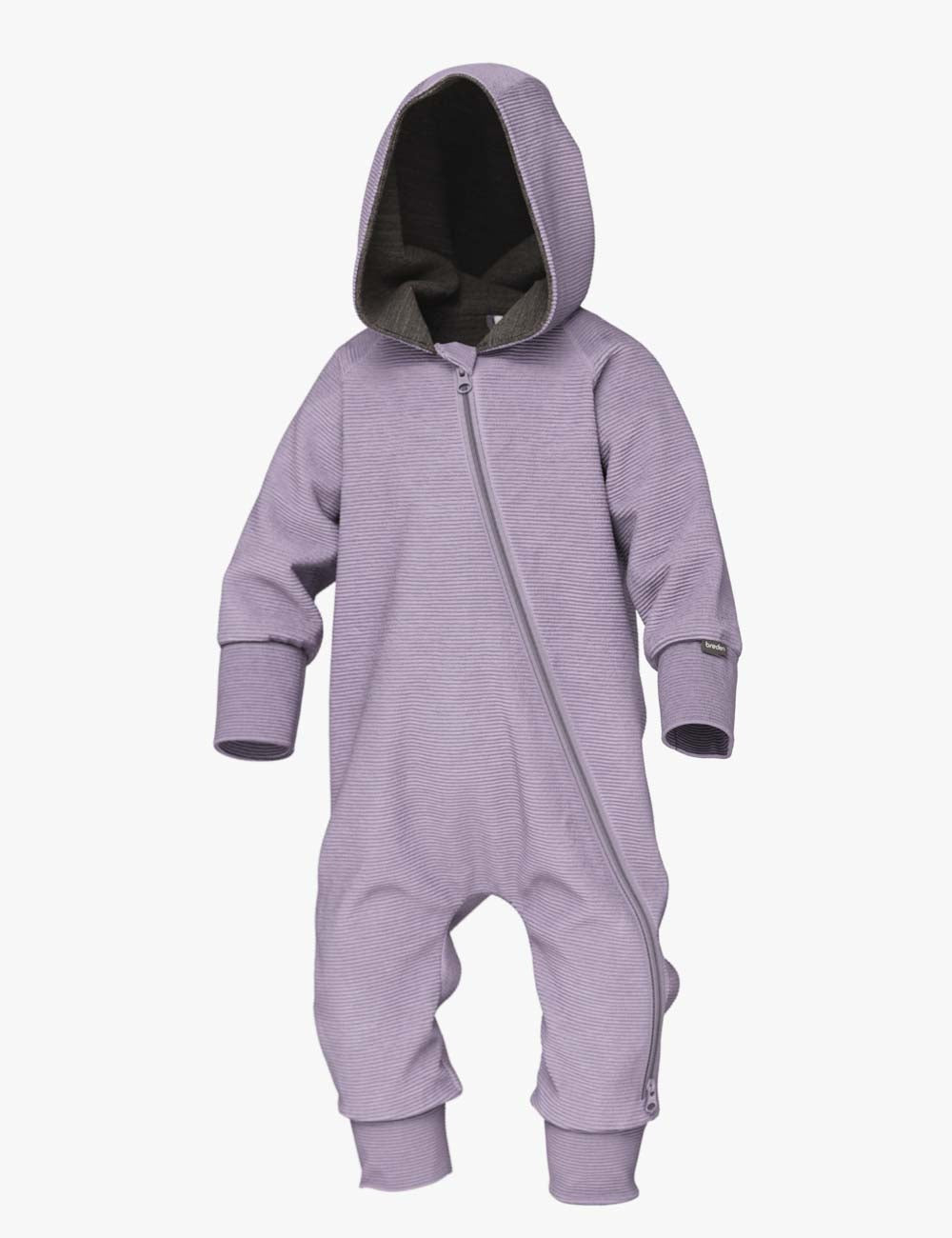 Merino Wool Baby Romper with Ottoman Stripes