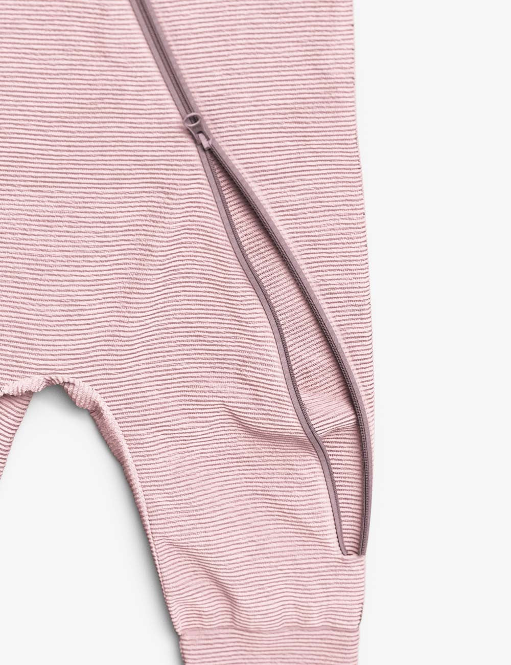 Merino Wool Baby Romper with Ottoman Stripes