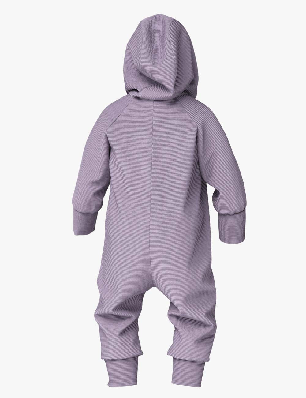 Merino Wool Baby Romper with Ottoman Stripes