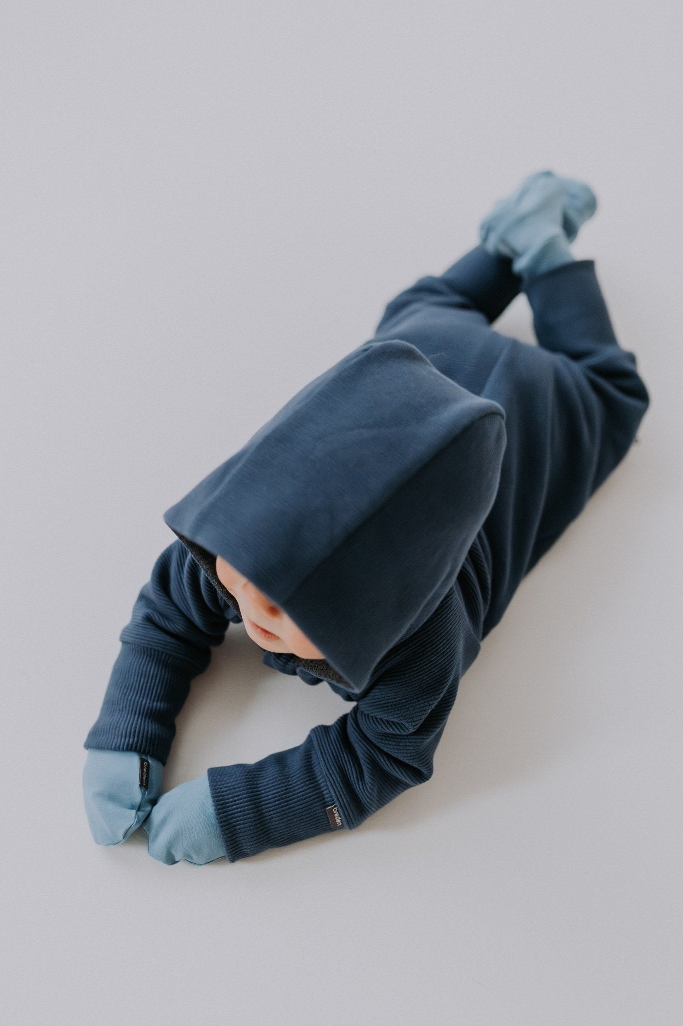 Merino Wool Baby Romper with Ottoman Stripes