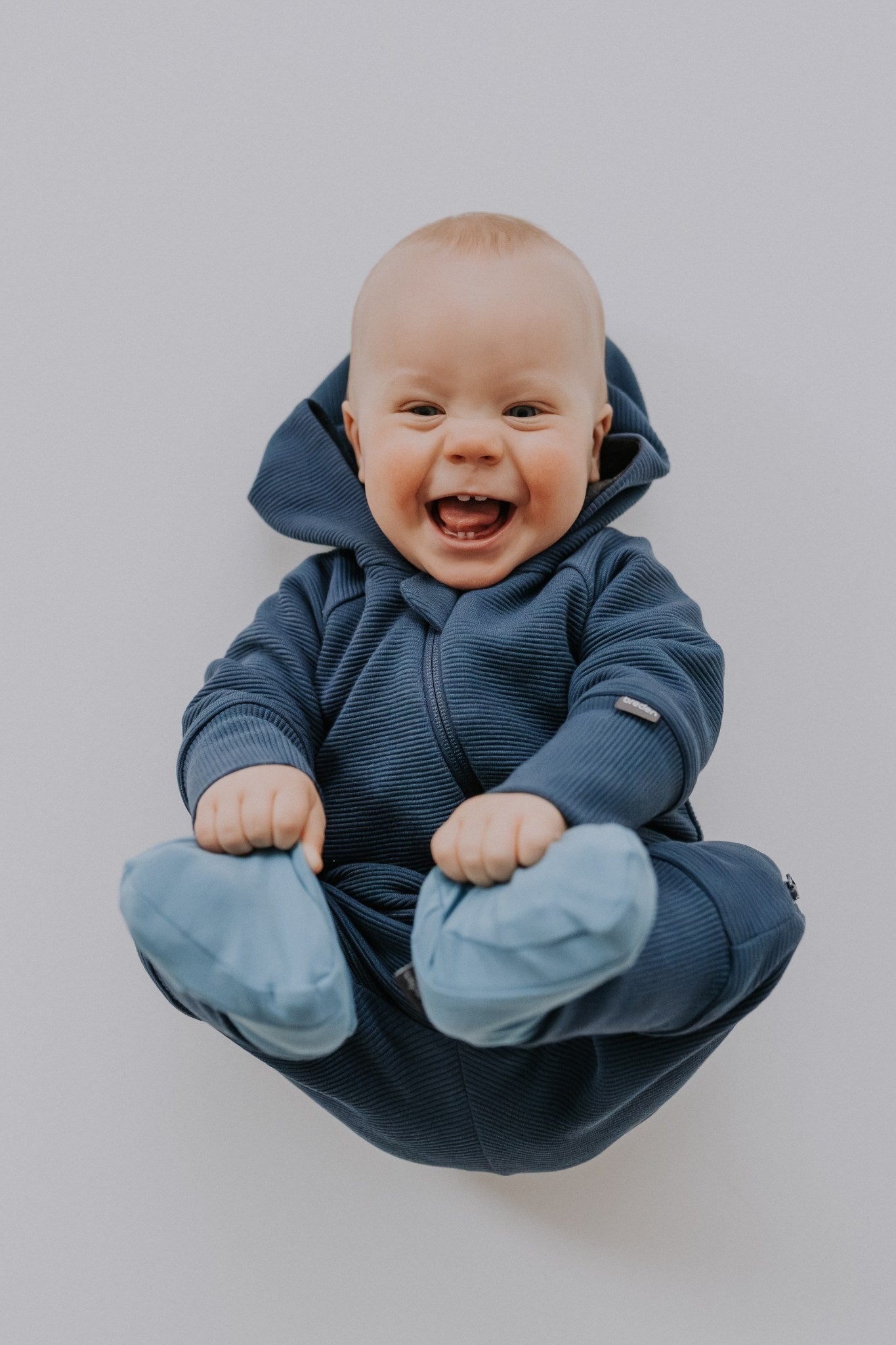 Merino Wool Baby Romper with Ottoman Stripes