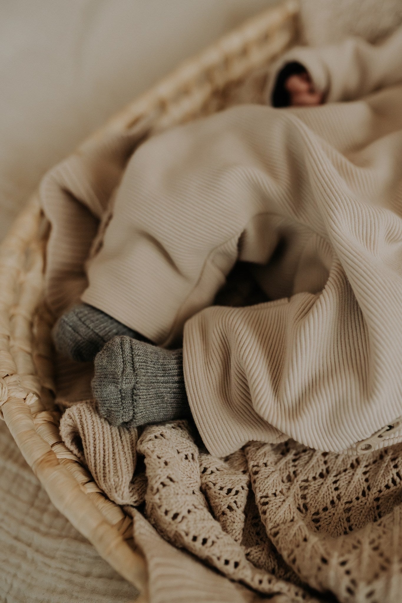 Beige Merino Wool Baby Romper Milo