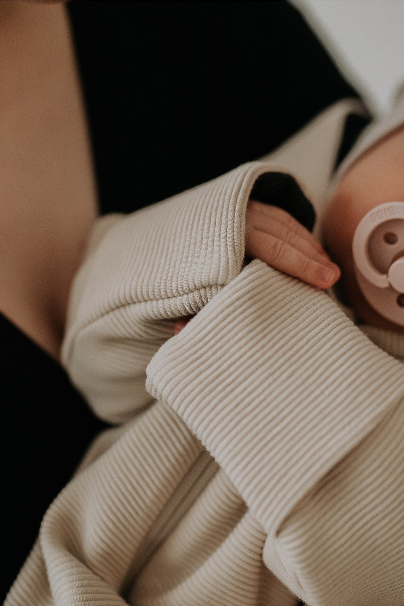 Beige Merino Wool Baby Romper Milo