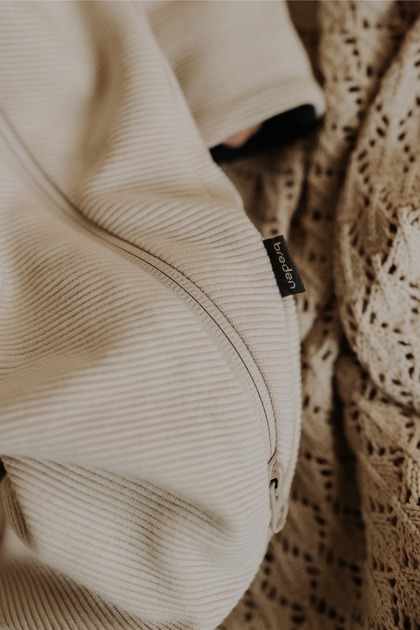 Beige Merino Wool Baby Romper Milo