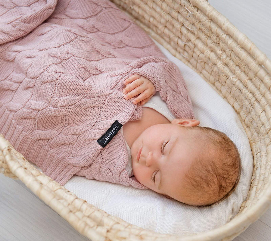 Merino Wool Baby Blanket - Powder pink