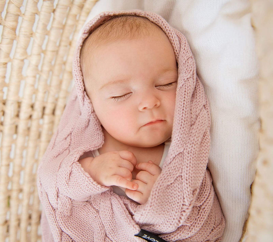 Merino Wool Baby Blanket - Powder pink