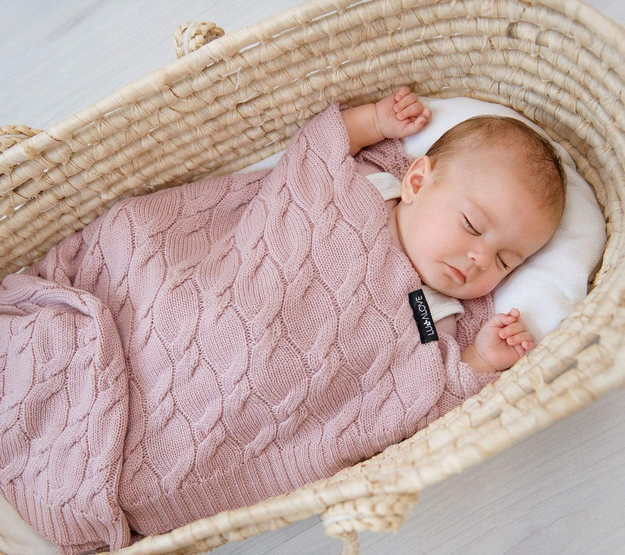 Merino Wool Baby Blanket - Powder pink