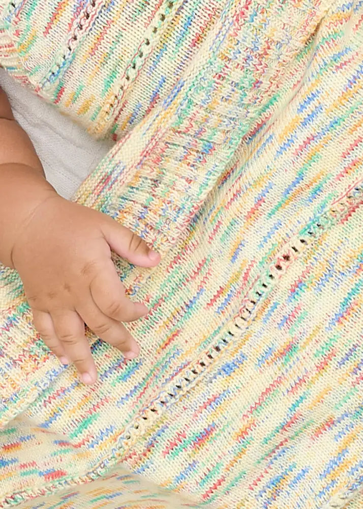 Personalised Space-Dye Organic Cotton Knitted Baby Blanket