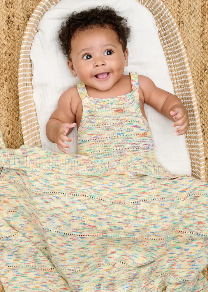 Space-Dye Organic Cotton Knitted Baby Blanket