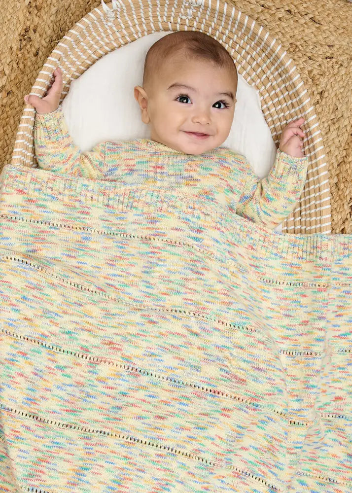 Space-Dye Organic Cotton Knitted Baby Blanket
