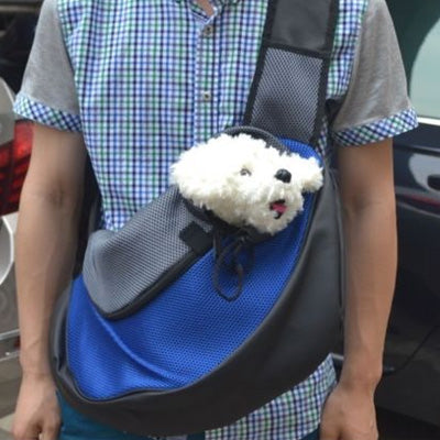 Small Dog Carrier Messenger Style Blue & Grey 2 Sizes