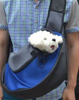 Small Dog Carrier Messenger Style Blue & Grey 2 Sizes