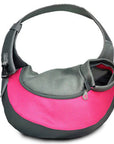 Small Dog Carrier Messenger Style Black Pink & Grey 2 Sizes