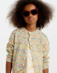 Space-Dye Organic Cotton Baby & Kids Cardigan- Meteor