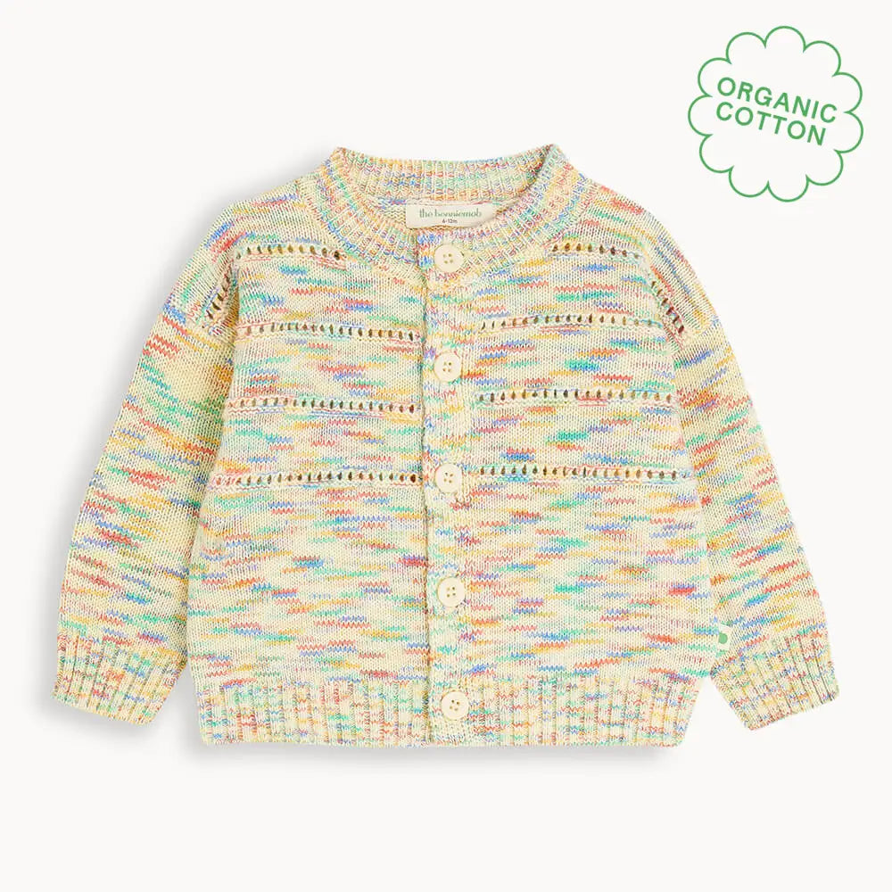 Space-Dye Organic Cotton Baby &amp; Kids Cardigan- Meteor