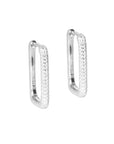 White Zircon Hoop Earrings in Sterling Silver
