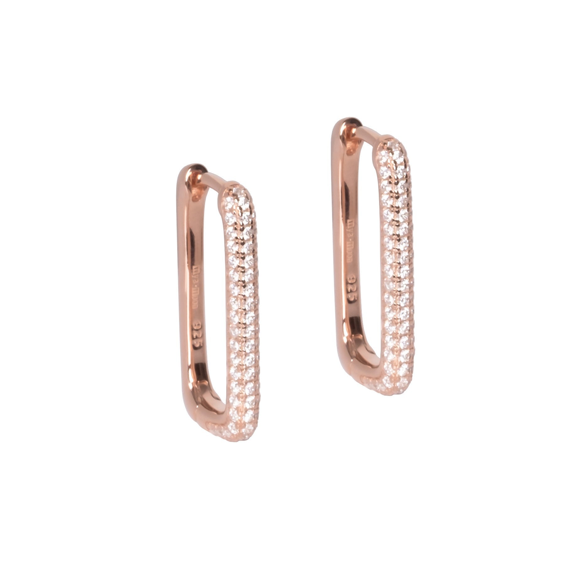 White Zircon Hoop Earrings in Sterling Silver