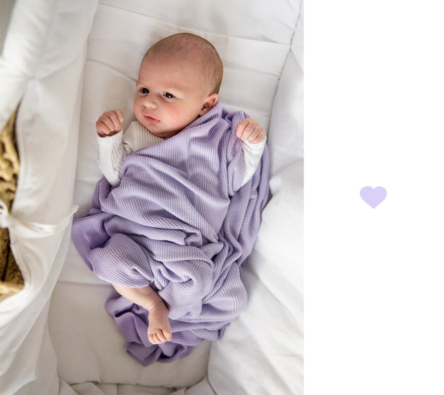 Light Knitted Bamboo Swaddle Blanket - Soft, Breathable & Hypoallergenic for Baby Comfort by Lullalove UK at brixbailey.com