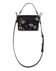 Studded Top Grain Leather Bag with Adjustable Strap