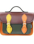 Handmade Leather Micro Satchel - Autumnal Kaleidoscope