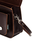Handmade Leather Micro Satchel - Dark Brown